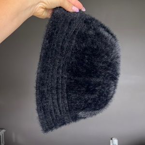 Black Fuzzy Bucket Hat